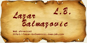 Lazar Balmazović vizit kartica